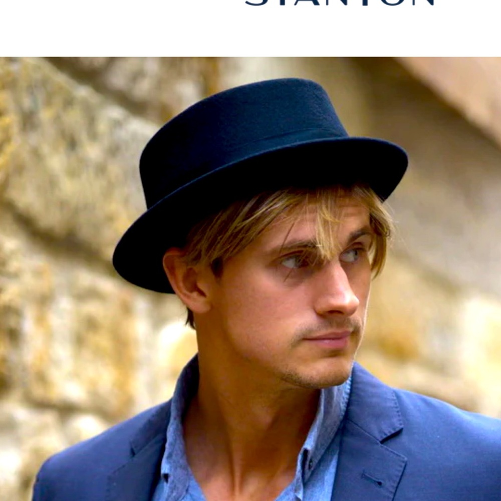 NWT Black Leather Pork Pie Hat (man or woman) from Il Bissonte shop - Florence